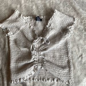 White crop top, size large